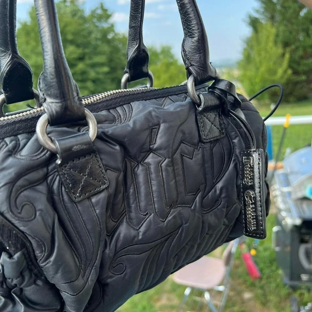 y2k 2000s Quilted Juicy Couture DayDreamer Black shoulder bag / handbag
